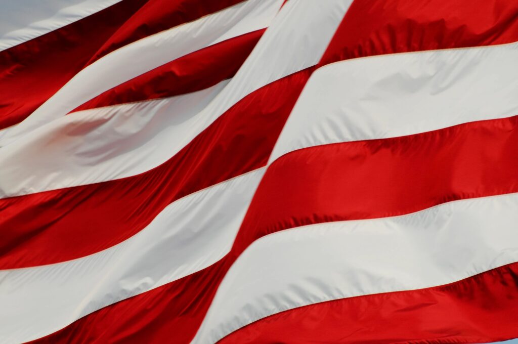 Close Up Red and White Stripes Of the American Flag